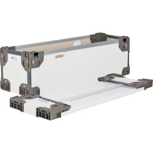 【CAINZ-DASH】岐阜プラスチック工業 テクセルハイブリッド折りたたみコンテナー　６３７４４０　長尺折り畳みコンテナＴＥ－ＲＳ－ＳＭナチュラル／グレー１０９０×３６５×２５０ TERSSMNGY1090X365X250【別送品】