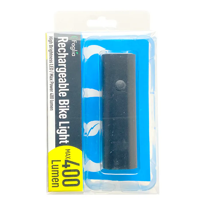 Foglia リチャージブルバイクライト 400LM ブラック