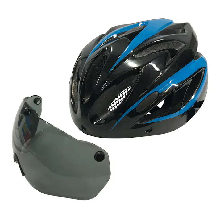 Foglia 自転車用スポーツヘルメット シールド付き ブルー
