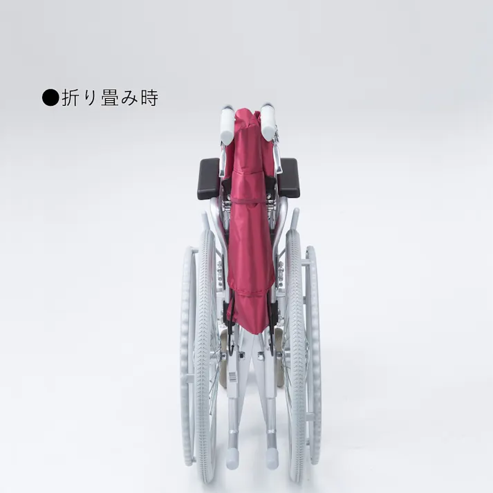 ノーパンクタイヤ式 ハンドブレーキ付アルミ製車いす S-15