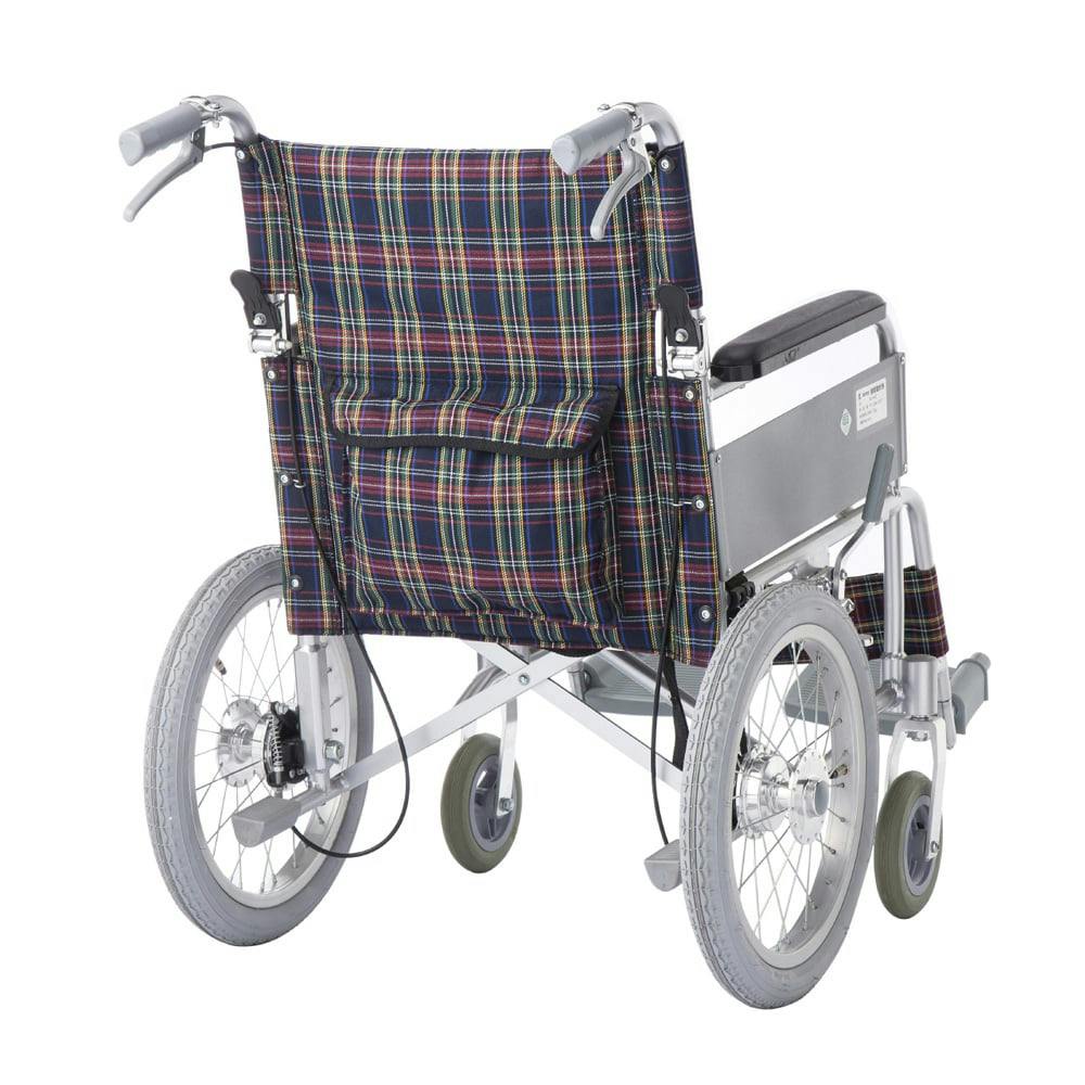 背折れタイプ【美品】手動介護式バンドブレーキ付きアルミ製介護車　車椅子