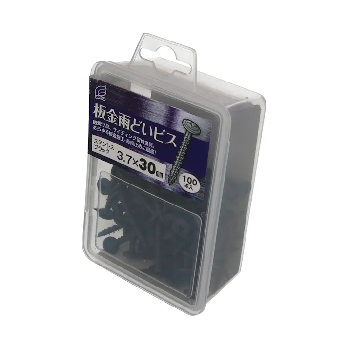 WING 板金雨どいビス ステンレスブラック 3.7×30mm 100入
