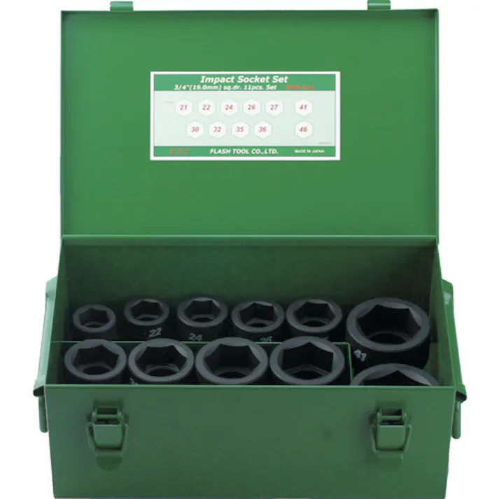 【CAINZ-DASH】フラッシュツール インパクト ショートソケット セット 差込角19.0mm 11pc 6WS-S11【別送品】