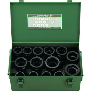 【CAINZ-DASH】フラッシュツール インパクト セミロングソケット セット 差込角19mm 14pc 6WA-S14【別送品】
