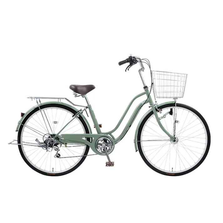 【自転車】W-one ダブルワン 26インチ 外装6段 DOS66C マットグリーンベージュ