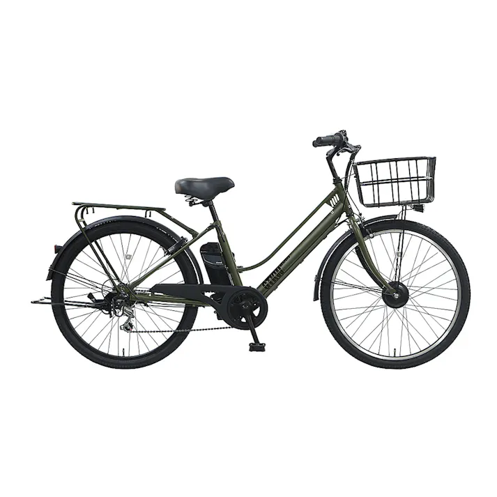 【自転車】電動アシスト自転車 EVOL-GTKW ジーティケーダブリュー 26型 EGK66A ダークカーキ