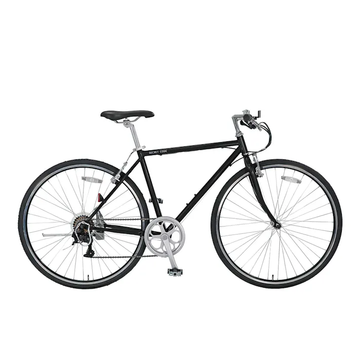 【自転車】26年モデル クロスバイク SECRETCODE シークレットコード SEC70A 700 6段変速 ツヤケシブラック