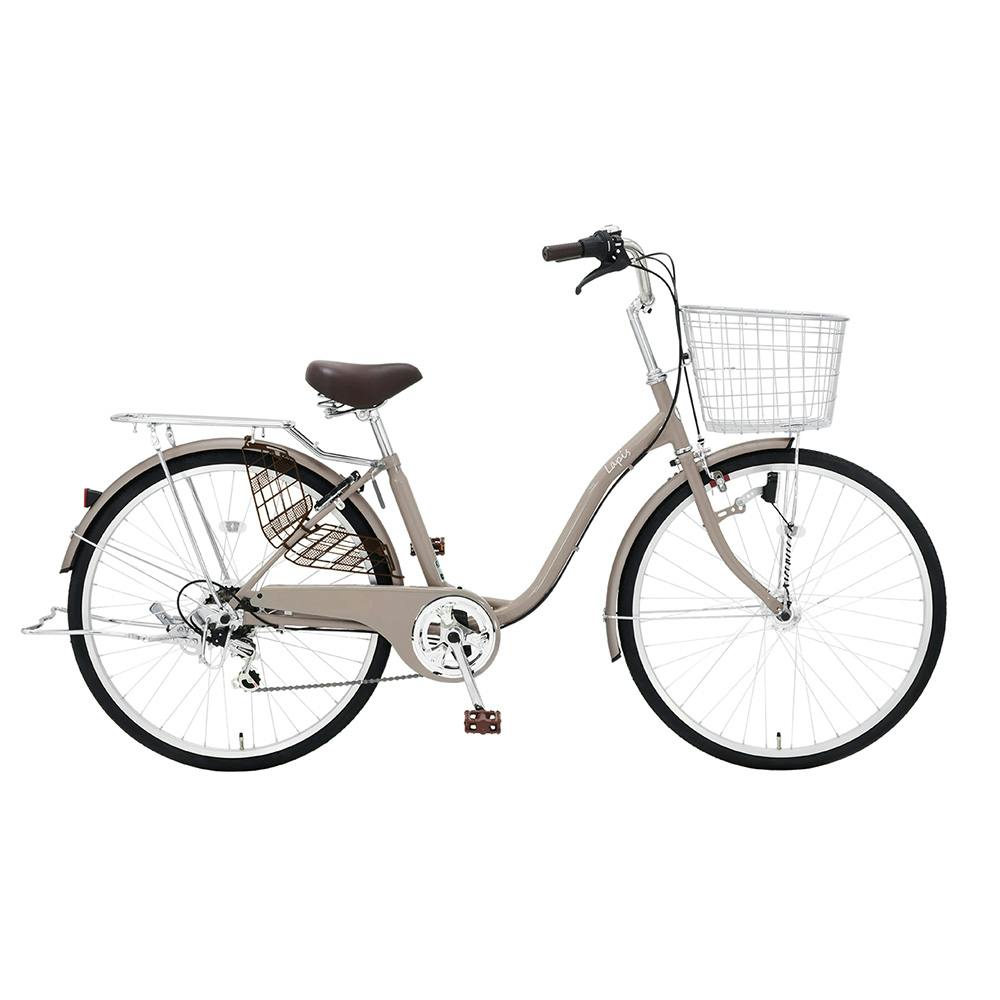 【自転車】26年モデル NORNO ノルノ ラピスプラス Lapis 26インチ 6段変速 LPS66A ベージュ