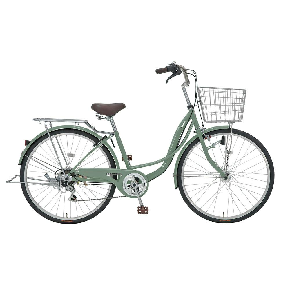 【自転車】NORNO ノルノ AULA AUR66A 26インチ 6段変速 マットグリーンベージュ