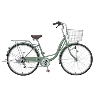 【自転車】NORNO ノルノ AULA AUR66A 26インチ 6段変速 マットグリーンベージュ