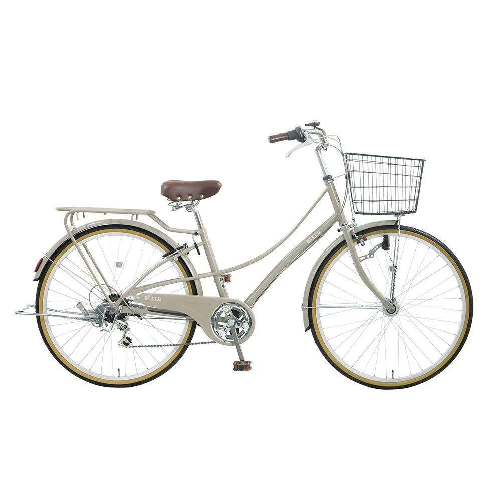 【自転車】26年モデル NORNO ノルノ ベレッグ BES66D 26インチ 6段変速 グレージュ