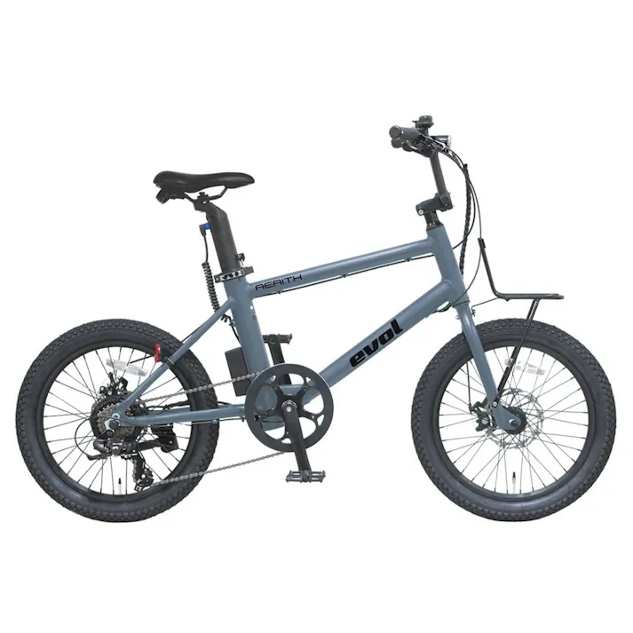 電動アシスト自転車 evol AERITH エヴォル エアリス 20インチ 外装7段 マットブルーグレー EAE07B