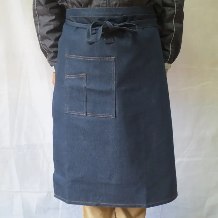 #253 デニム腰下エプロン 共紐 F