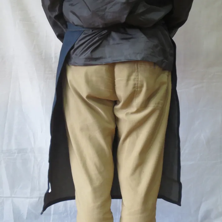 #253 デニム腰下エプロン 共紐 F