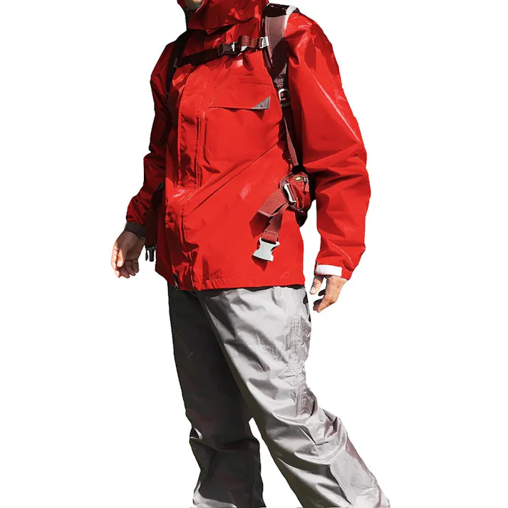 ハイブリッドレインスーツ レッド L