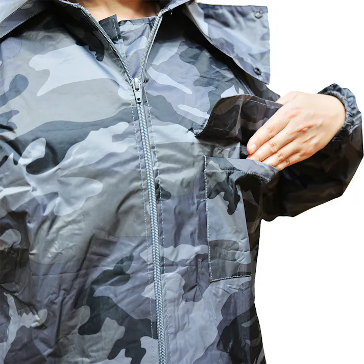 迷彩ネオ・レインワールド グレー L