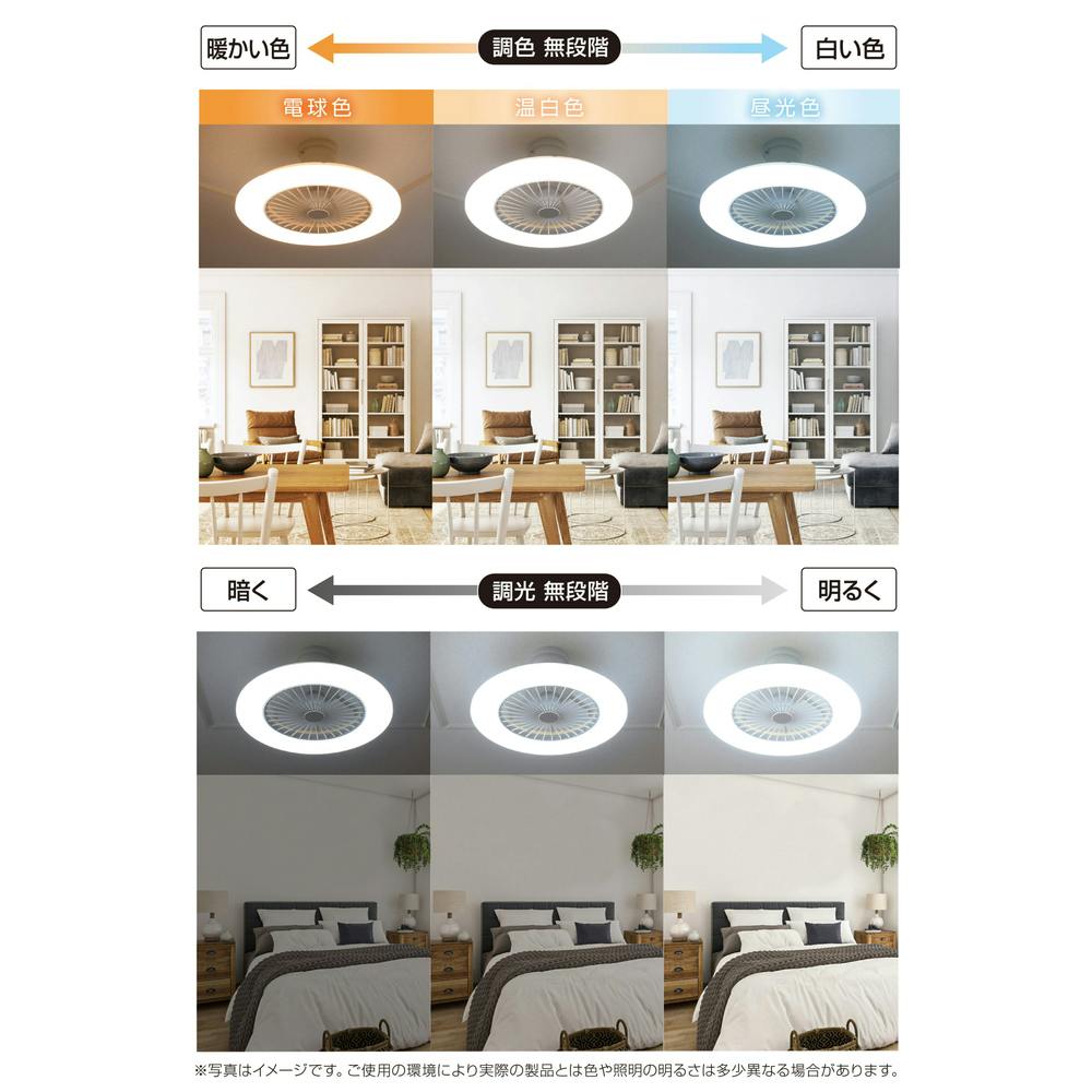 DAISHN ファン付きLEDシーリングライト DLF-CL3800 ファン付 LED調光調色シーリングライト DLF-CL3800N | 天井