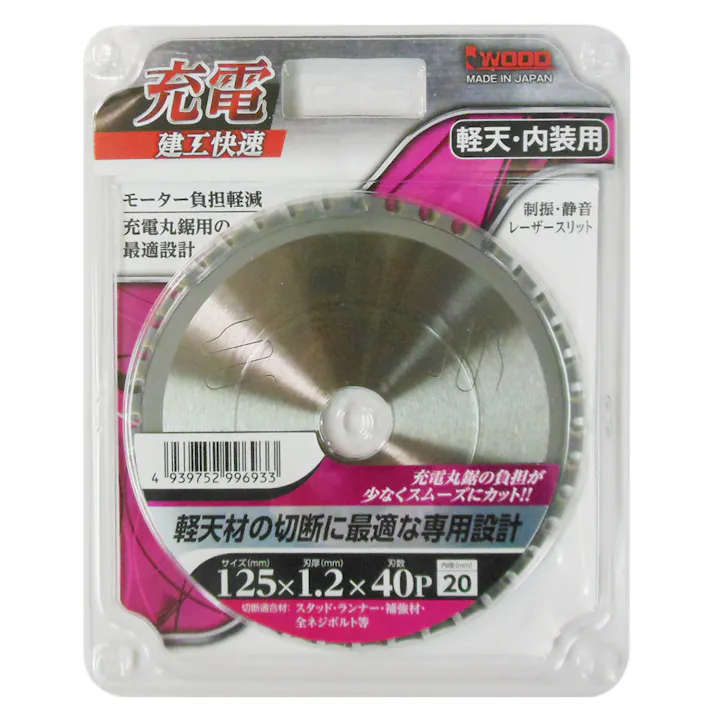 建工快速 充電 チップソー 内装用 125mm No.99693