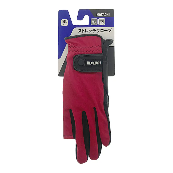 HATACHI ハタチ グラウンドゴルフ グローブ ストレッチ手袋 ワイン ML BH8080