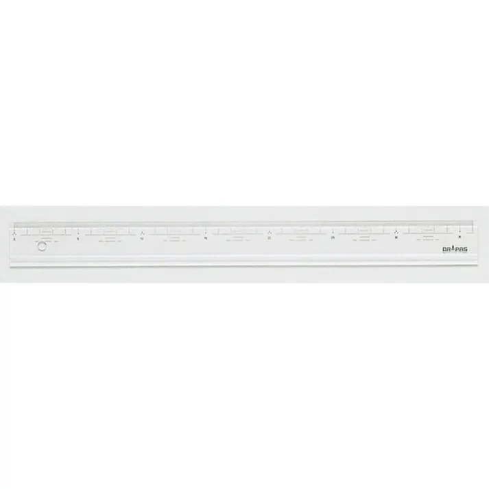 ドラパス 直定規 目盛・溝付 36cm No.15-336