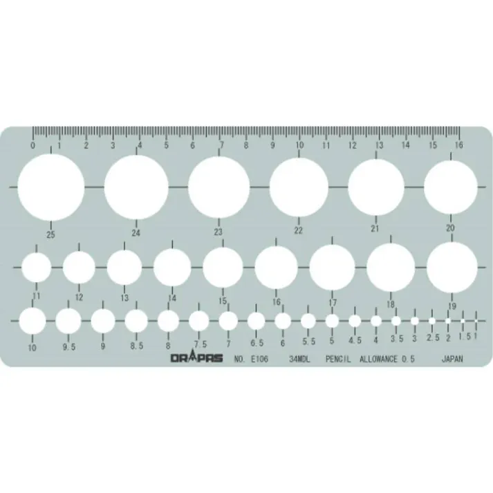 ドラパス テンプレート 円定規 中 No.31-E106