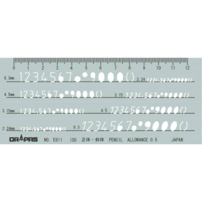 テンプレート数字定規ISO Mo.31-E811