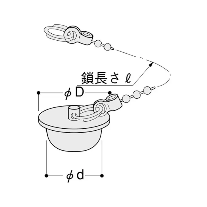 鎖付ゴム栓 φ32mmバス用・中 THY430