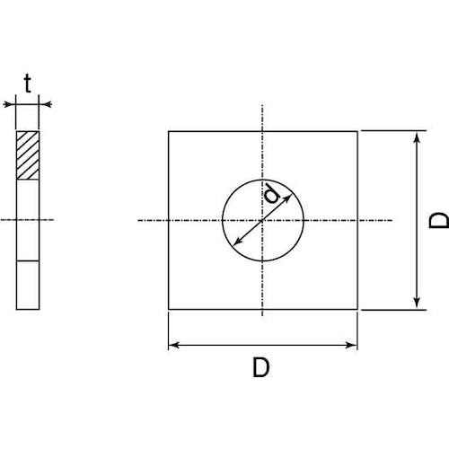 【CAINZ-DASH】サンコーインダストリー ユニクロ角座金（大形角（３／８）Ｍ１０Ｘ３２Ｘ２．３（１００個入） W0-00-0500-0100-0000-01【別送品】