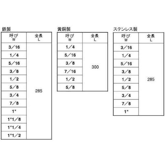 【CAINZ-DASH】サンコーインダストリー ユニクロ　寸切ボルト（定尺）　Ｗ１／４　Ｘ２８５　（１本入） C1-00-0002-8020-0000-01【別送品】