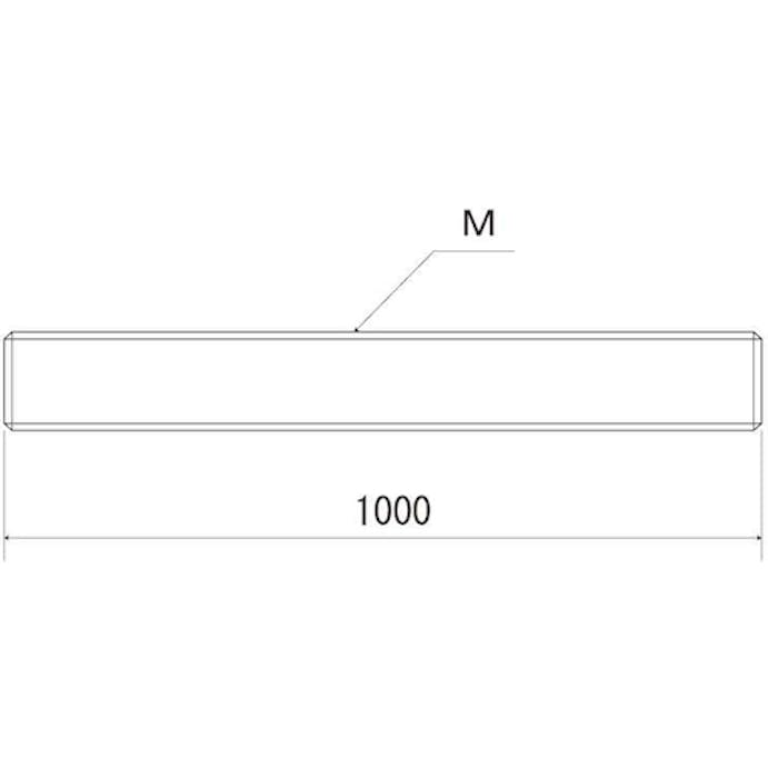 【CAINZ-DASH】サンコーインダストリー ユニクロ　寸切ボルト　Ｍ６Ｘ１０００　（１本入） C1-00-1000-0060-0000-01【別送品】