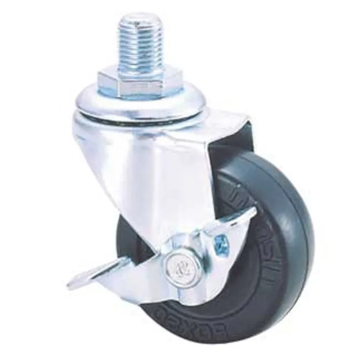 ねじ込みキャスター ストッパー付 SR-40RMS M12×P1.25 14mm