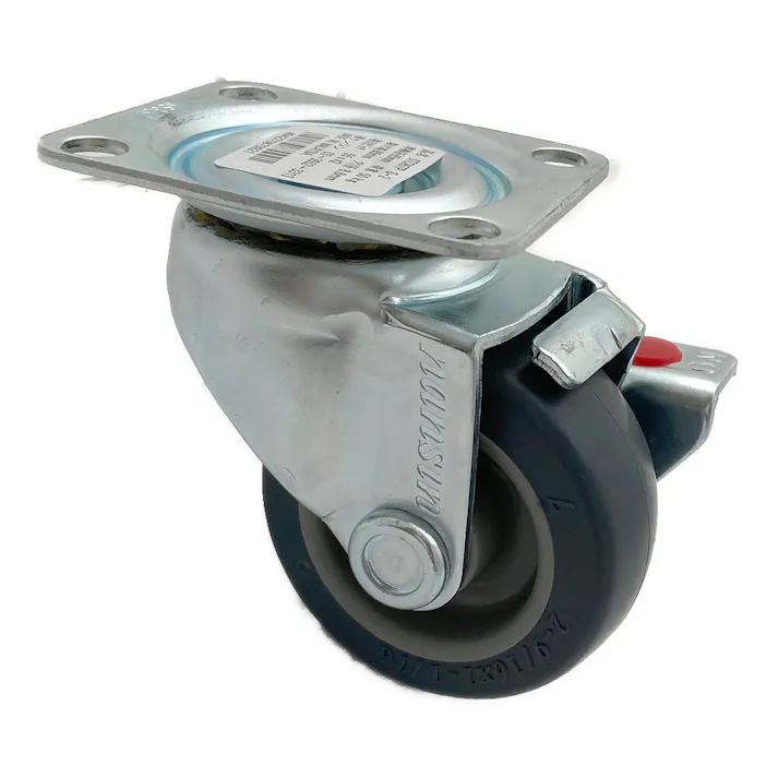 汎用キャスター プレート式 エラストマー車輪 ストッパー付 自在 STC-65 TP S-1 車輪径65mm