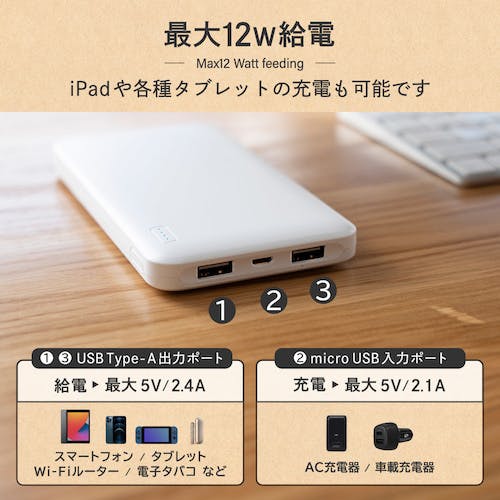 CAINZ-DASH】オウルテック モバイルバッテリー 薄型１００００ｍＡｈ 