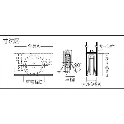 サッシ取替戸車 14型 ステンレス車 丸型 ABS-0141 [10個入]〔0820-00031〕