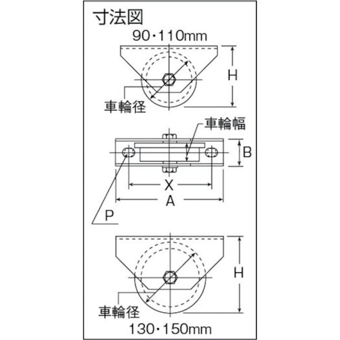 【CAINZ-DASH】ヨコヅナ 鉄重量戸車　車輪径９０ｍｍ　トロ車型 JHM-0907【別送品】
