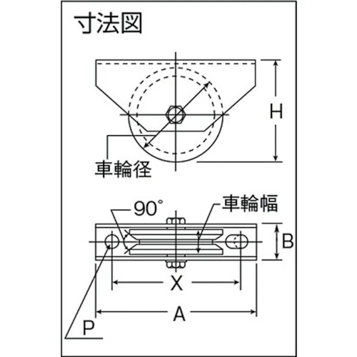 【CAINZ-DASH】ヨコヅナ ステンレス重量戸車 車輪径110mm V型 JBS-1105【別送品】