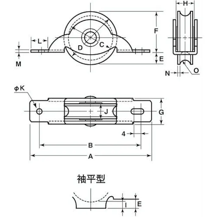 【CAINZ-DASH】ヨコヅナ 鉄枠LP戸車プラス 30mm 平 LPM-0302【別送品】