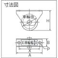 【CAINZ-DASH】ヨコヅナ ロタ・鉄重量戸車　車輪径５０ｍｍ　Ｈ型 WHU-0506【別送品】