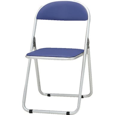 【CAINZ-DASH】藤沢工業 パイプ椅子　シリンダ機能付　アルミパイプ　ブルー【別送品】