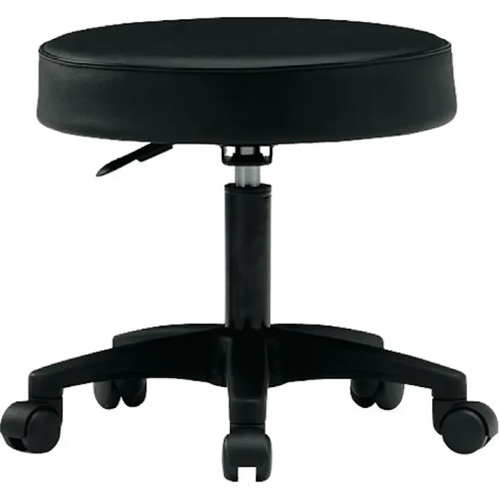 【CAINZ-DASH】藤沢工業 作業用チェア ビニールレザー ブラック ガスシリンダー FTY-20-BK【別送品】