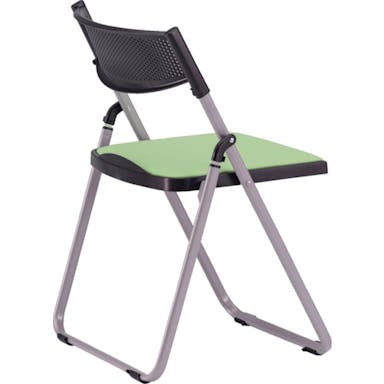 【CAINZ-DASH】藤沢工業 アルミパイプ椅子　座面パッド付折りたたみチェア　リーフグリーン NFA-700-LG【別送品】