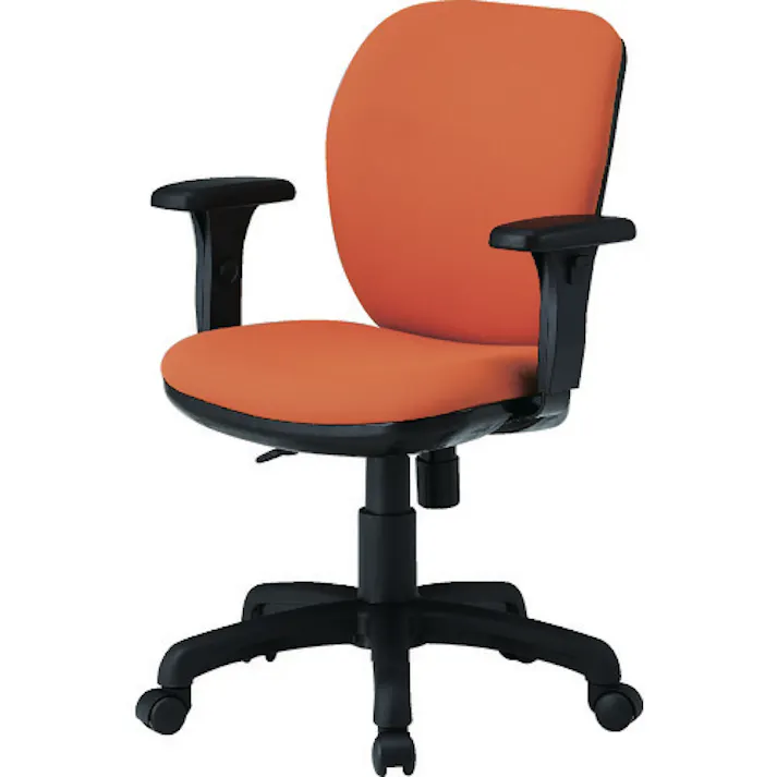 【CAINZ-DASH】藤沢工業 オフィスチェア T字肘付 オレンジ FST-77AT-OR【別送品】