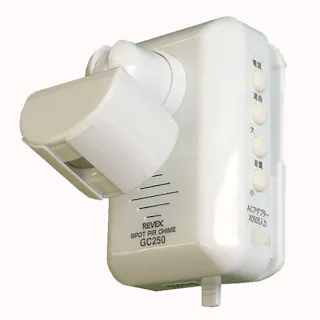 スポット人感チャイム GC250 防犯 人体赤外線感知 磁石内蔵取付簡単(ネジ止め・両面テープ止め可) 音量可変可能