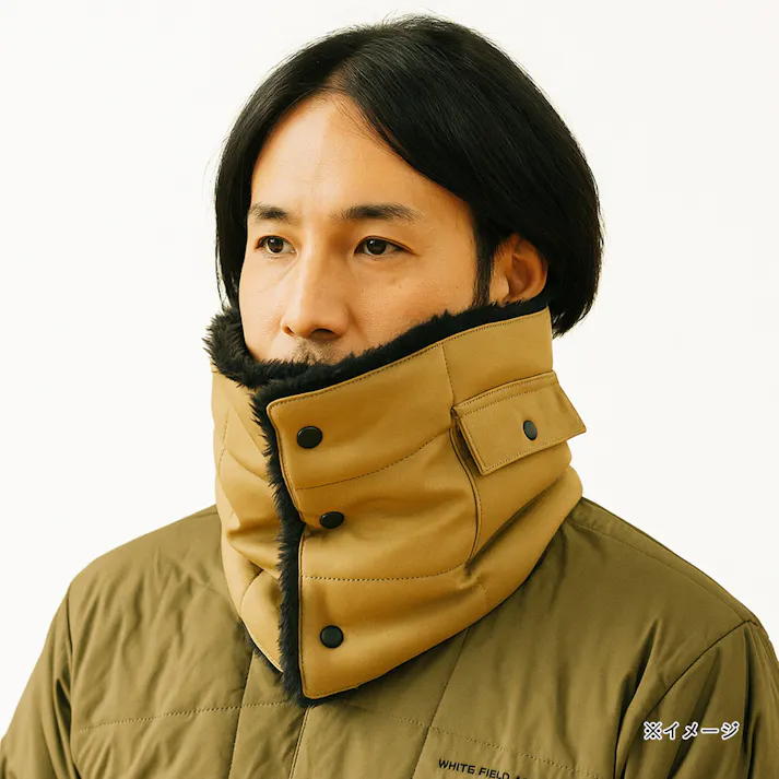 前開きネックウォーマー ベージュ ZN-10