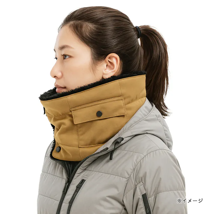 前開きネックウォーマー ベージュ ZN-10