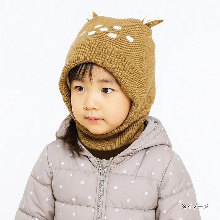 ジュニア バンビなりきり帽子 ベージュ