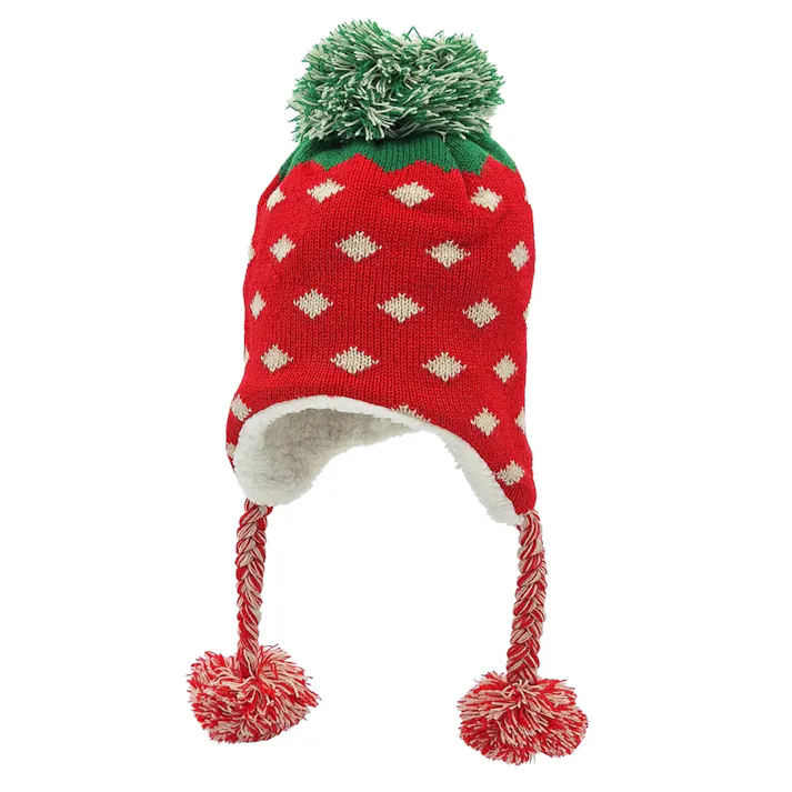 ジュニア いちご帽子 レッド