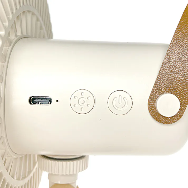 plus more プラスモア ミニリビングファン LEDライト付 オフホワイト PBAF003OW