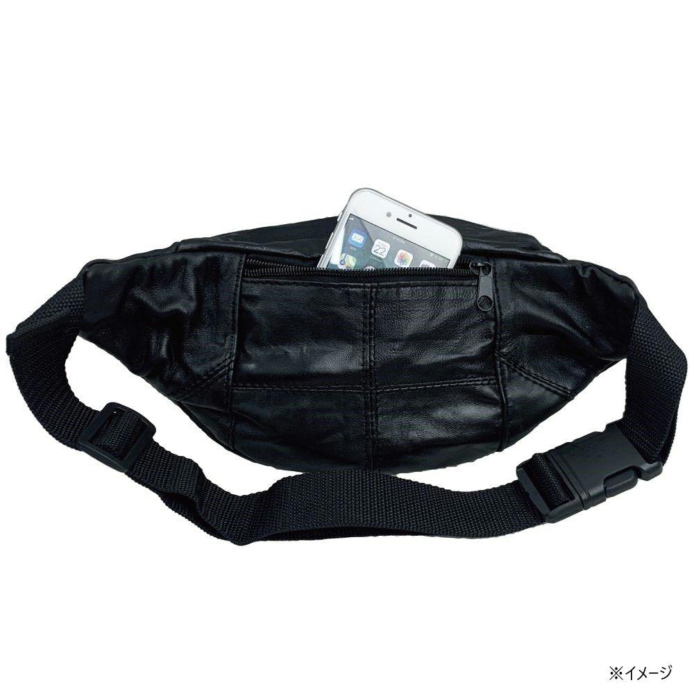 waak ブラックレザー　ウエストポーチ UNISEX ウエストポーチ ブラック/072244802