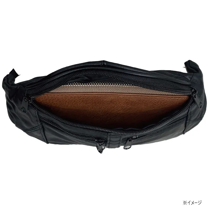革ウエストポーチ 101 ブラック